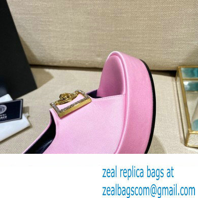 Versace Icon Medusa Medallion Heel Slingback Satin Pink 2022