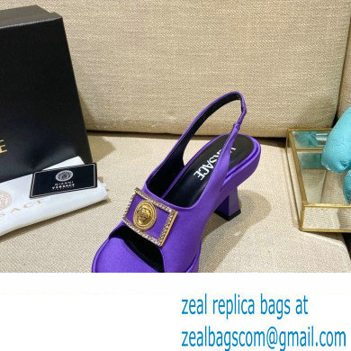 Versace Icon Medusa Medallion Heel Slingback Satin Purple 2022