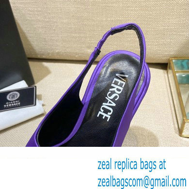Versace Icon Medusa Medallion Heel Slingback Satin Purple 2022