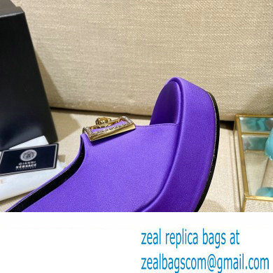 Versace Icon Medusa Medallion Heel Slingback Satin Purple 2022