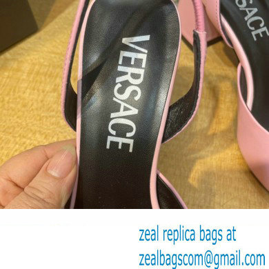 Versace heel 5.5cm LA MEDUSA LEATHER SLING-BACK PUMPS pink 2022 - Click Image to Close