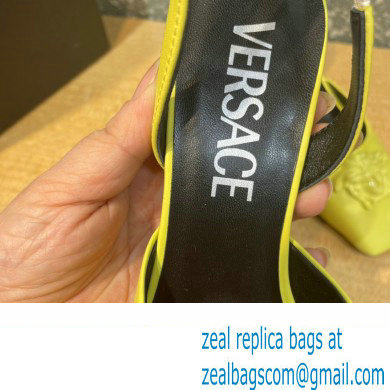 Versace heel 5.5cm LA MEDUSA LEATHER SLING-BACK PUMPS yellow 2022 - Click Image to Close