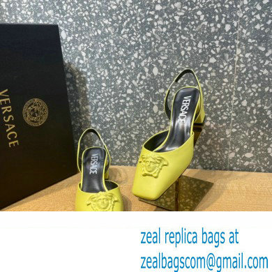 Versace heel 5.5cm LA MEDUSA LEATHER SLING-BACK PUMPS yellow 2022