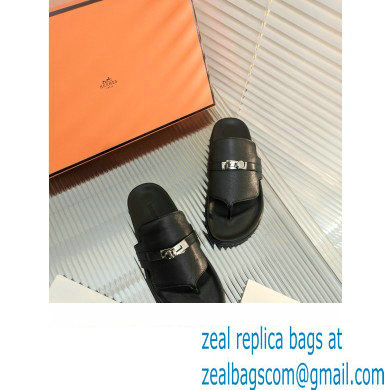 hermes Empire sandal in calfskin black