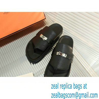 hermes Empire sandal in calfskin black - Click Image to Close