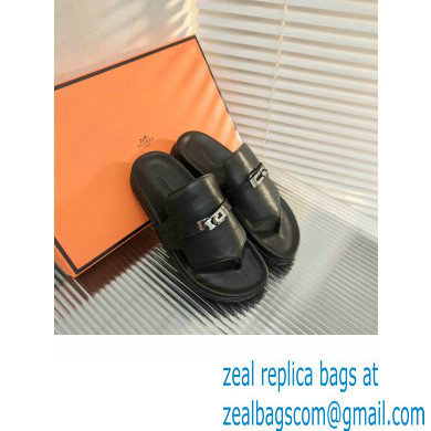 hermes Empire sandal in calfskin black