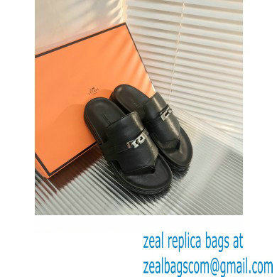 hermes Empire sandal in calfskin black - Click Image to Close