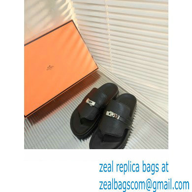 hermes Empire sandal in calfskin black