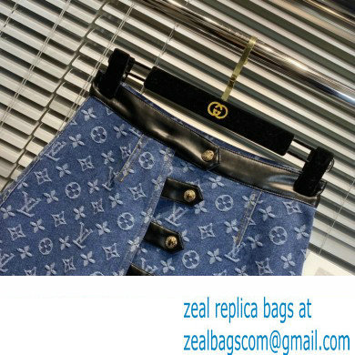 louis vuitton Monogram Jacquard Denim A-Line Skirt 2022