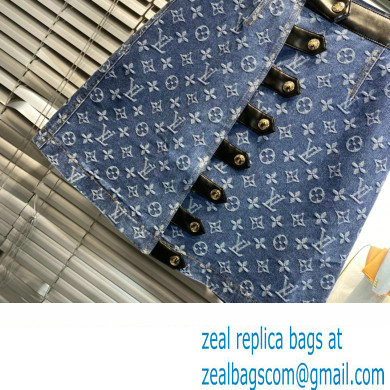 louis vuitton Monogram Jacquard Denim A-Line Skirt 2022