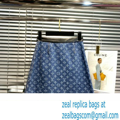 louis vuitton Monogram Jacquard Denim A-Line Skirt 2022