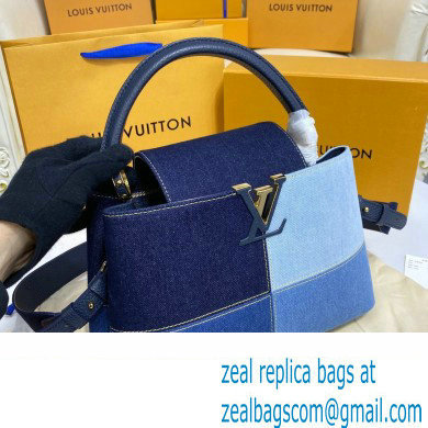 louis vuitton denim CAPUCINES MM bag M59430