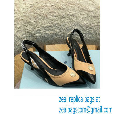 louis vuitton satin and calf leather Archlight Slingback Pumps beige 2022
