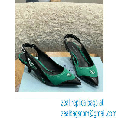 louis vuitton satin and calf leather Archlight Slingback Pumps green 2022