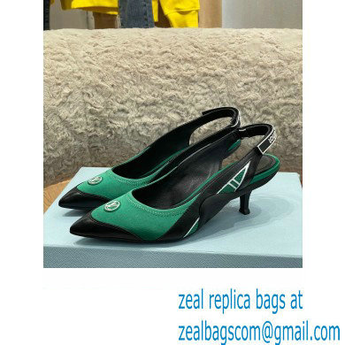 louis vuitton satin and calf leather Archlight Slingback Pumps green 2022