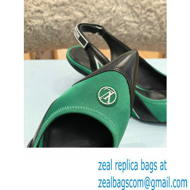 louis vuitton satin and calf leather Archlight Slingback Pumps green 2022