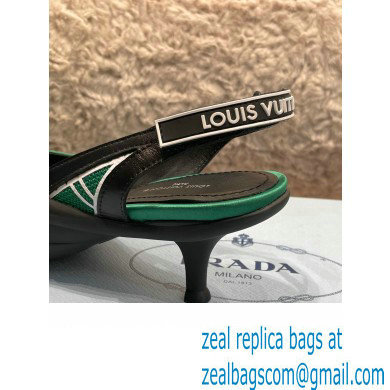 louis vuitton satin and calf leather Archlight Slingback Pumps green 2022