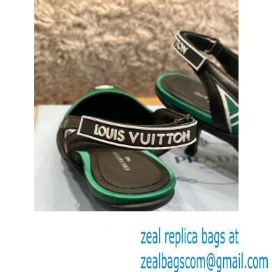 louis vuitton satin and calf leather Archlight Slingback Pumps green 2022