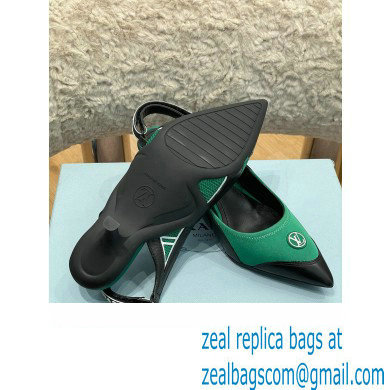 louis vuitton satin and calf leather Archlight Slingback Pumps green 2022