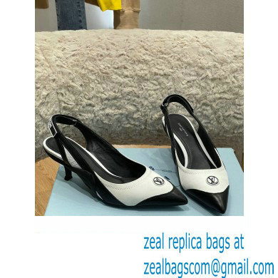 louis vuitton satin and calf leather Archlight Slingback Pumps white 2022 - Click Image to Close