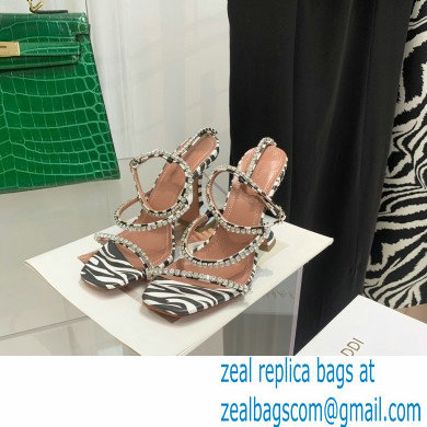 Amina Muaddi Heel 9.5cm Crystals Gilda Sandals Leopard Print 2022