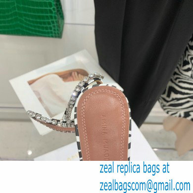 Amina Muaddi Heel 9.5cm Crystals Gilda Sandals Leopard Print 2022 - Click Image to Close