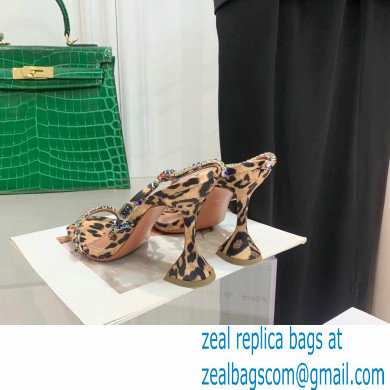Amina Muaddi Heel 9.5cm Crystals Gilda Sandals Tiger Print 2022