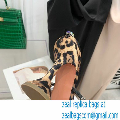 Amina Muaddi Heel 9.5cm Crystals Gilda Sandals Tiger Print 2022