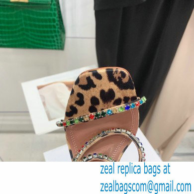 Amina Muaddi Heel 9.5cm Crystals Gilda Sandals Tiger Print 2022 - Click Image to Close