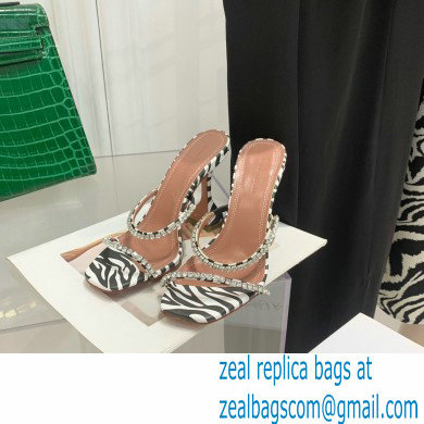 Amina Muaddi Heel 9.5cm Crystals Gilda Slippers Leopard Print 2022 - Click Image to Close