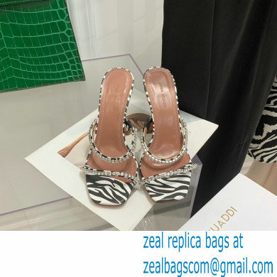 Amina Muaddi Heel 9.5cm Crystals Gilda Slippers Leopard Print 2022 - Click Image to Close