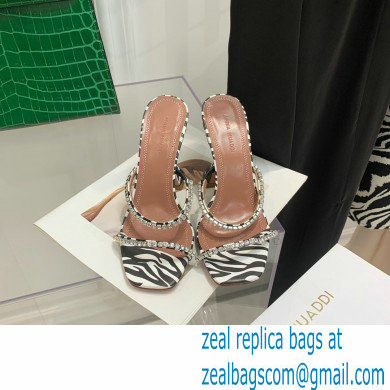 Amina Muaddi Heel 9.5cm Crystals Gilda Slippers Leopard Print 2022