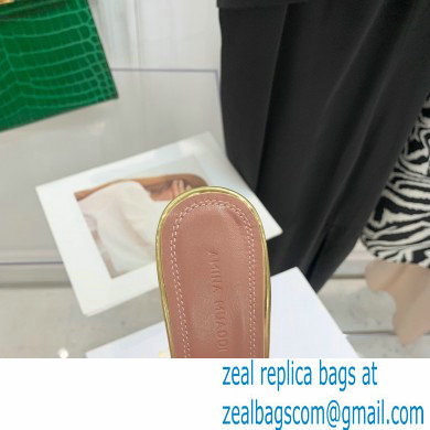 Amina Muaddi Heel 9.5cm Crystals Gilda Slippers Patent Gold 2022 - Click Image to Close
