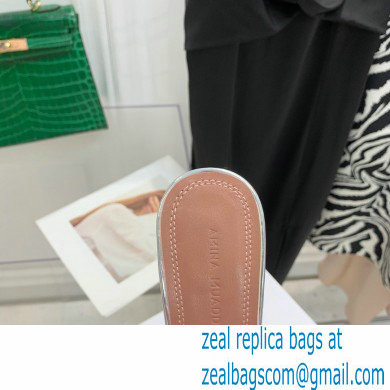 Amina Muaddi Heel 9.5cm Crystals Gilda Slippers Patent Silver 2022 - Click Image to Close