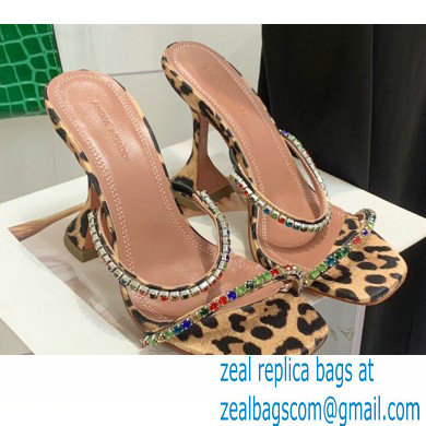 Amina Muaddi Heel 9.5cm Crystals Gilda Slippers Tiger Print 2022