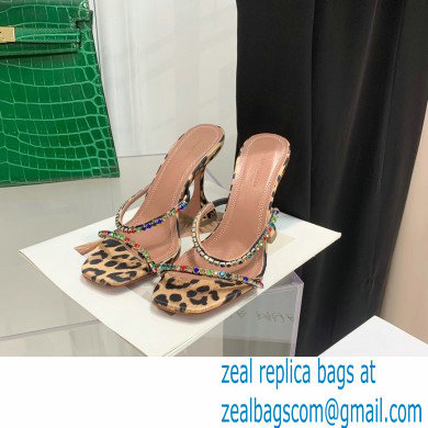 Amina Muaddi Heel 9.5cm Crystals Gilda Slippers Tiger Print 2022 - Click Image to Close