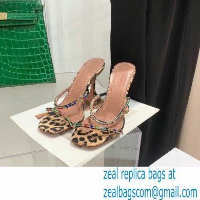 Amina Muaddi Heel 9.5cm Crystals Gilda Slippers Tiger Print 2022