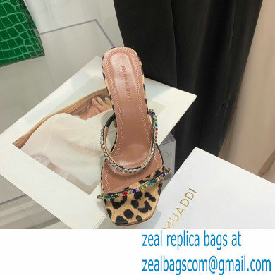 Amina Muaddi Heel 9.5cm Crystals Gilda Slippers Tiger Print 2022