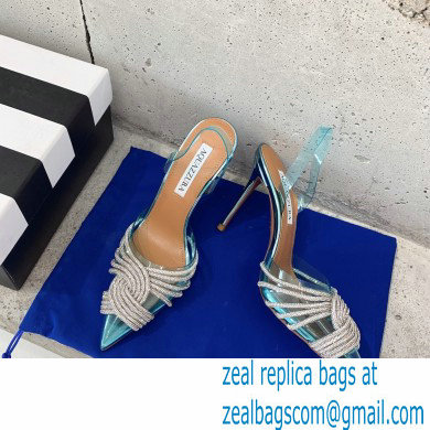 Aquazzura Heel 10cm PVC Gatsby Sling Slingback Pumps Blue 2022