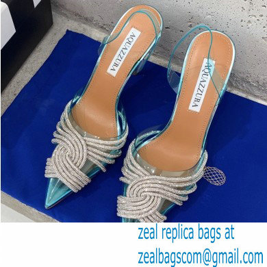 Aquazzura Heel 10cm PVC Gatsby Sling Slingback Pumps Blue 2022 - Click Image to Close