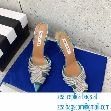 Aquazzura Heel 10cm PVC Gatsby Sling Slingback Pumps Blue 2022