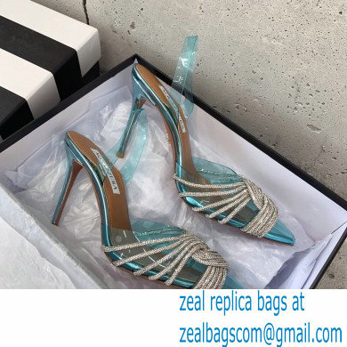 Aquazzura Heel 10cm PVC Gatsby Sling Slingback Pumps Blue 2022