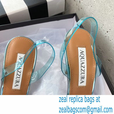 Aquazzura Heel 10cm PVC Gatsby Sling Slingback Pumps Blue 2022 - Click Image to Close