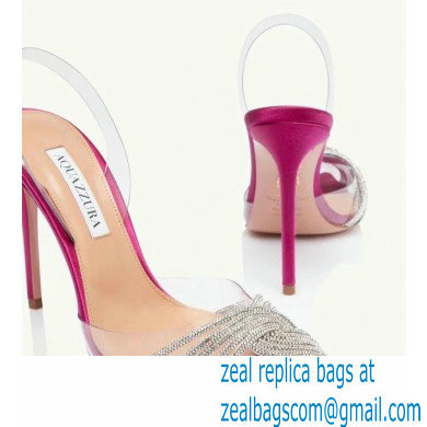 Aquazzura Heel 10cm PVC Gatsby Sling Slingback Pumps Fuchsia 2022 - Click Image to Close