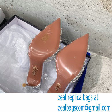 Aquazzura Heel 10cm PVC Gatsby Sling Slingback Pumps Silver 2022