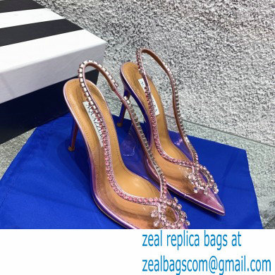 Aquazzura Heel 10cm PVC Seduction Crystal Pumps Pink 2022