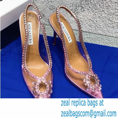 Aquazzura Heel 10cm PVC Seduction Crystal Pumps Pink 2022