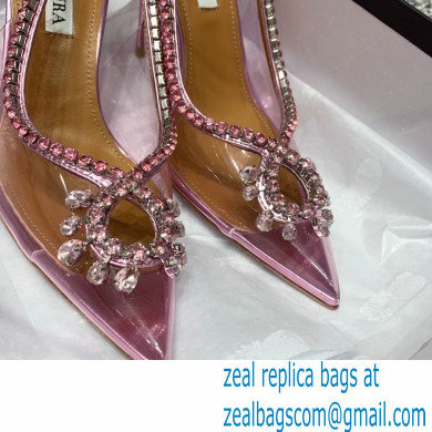 Aquazzura Heel 10cm PVC Seduction Crystal Pumps Pink 2022