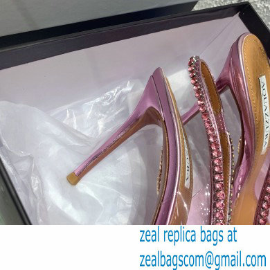 Aquazzura Heel 10cm PVC Seduction Crystal Pumps Pink 2022