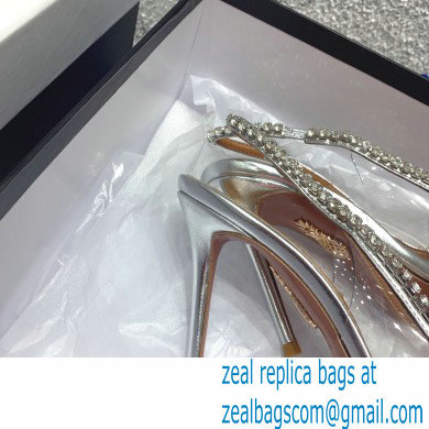 Aquazzura Heel 10cm PVC Seduction Crystal Pumps Silver 2022